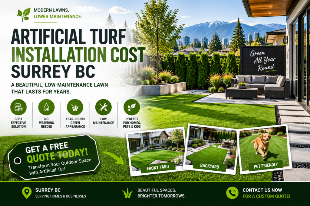 Artificial Turf Installation Cost Surrey BC: 2026 Guide