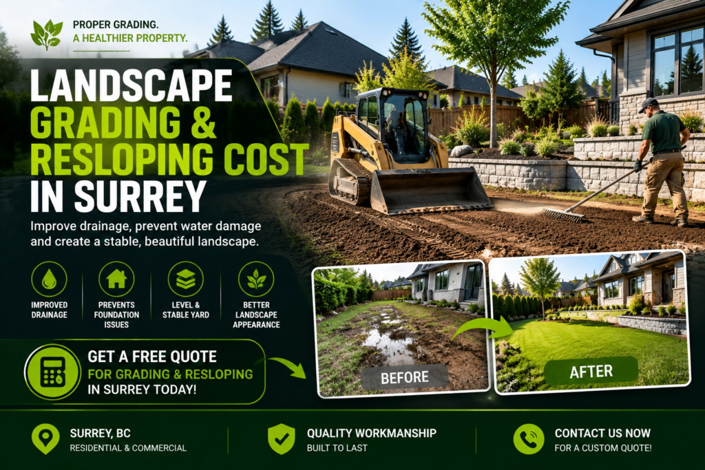Landscape Grading & Resloping Cost in Surrey